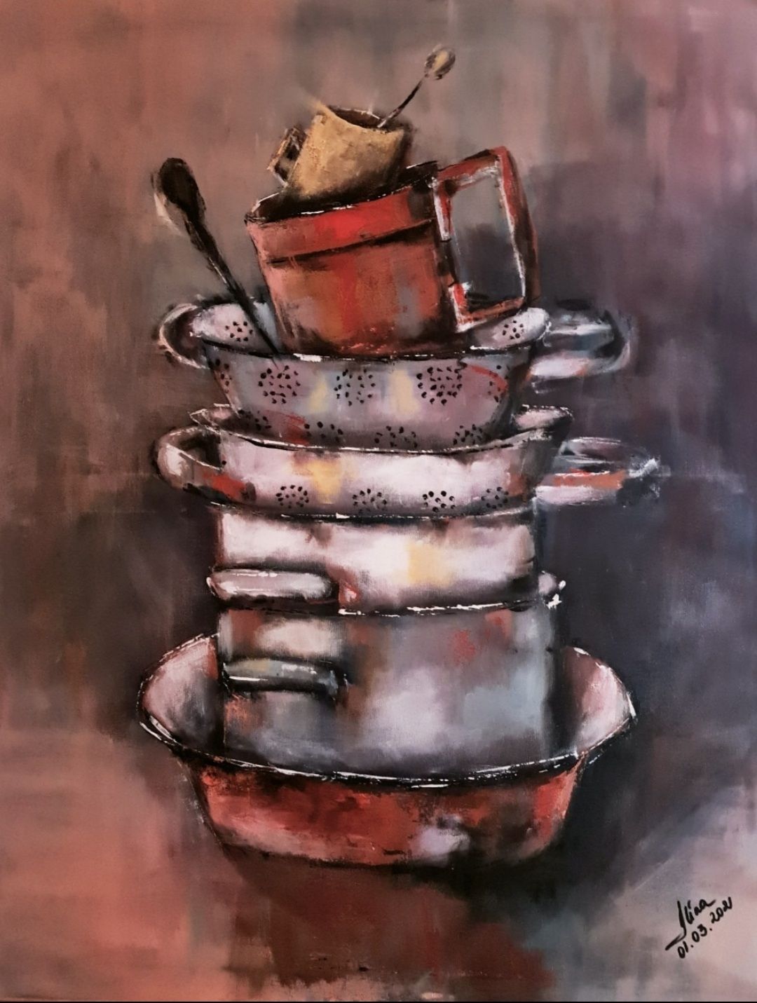 ArteDiAlina.com painting: Who's cleaning now ?